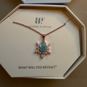 Bomb Party Spider Necklace | Lab-Created Aquamarine Ice Crystal